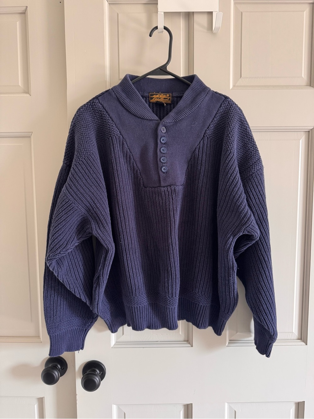 Eddie Bauer Vintage Navy thick knit sweater